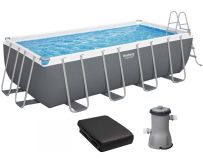 Каркасный бассейн Bestway 56670 (488х244х122 см) с картриджным фильтром, лестницей и тентом