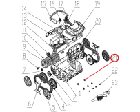 Заднее тормозное колесо к пылесосу Wybotics WY200, (Bottom obstacle wheel №21)