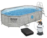 Каркасный бассейн Bestway 56946 (488х305х107 см) с песочным фильтром, лестницей и защитным тентом