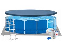 Каркасный бассейн Intex 28242 (457х122 см) c картриджным фильтром, лестницей, подложкой и тентом
