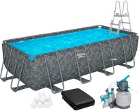 Каркасный бассейн Bestway Grey 561KA (549х274х132 см) с песочным фильтром, тентом и лестницей