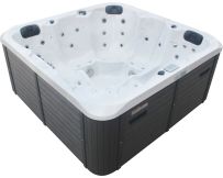 СПА-бассейн Aquajoy Riviera (200х200х90 см), серебристо-белый мрамор, с динамиками и LED-подсветкой