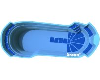 Композитный бассейн Arzon Лидер 2 (863×333×110–160 см)
