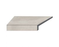 Кутовий Г-подібний елемент бортової плитки Aquaviva Patio Soft Grey, 600x345x50(20) мм (лівий/45°)