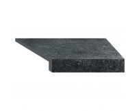 Кутовий Г-подібний елемент бортової плитки Aquaviva Granito Black, 595x345x50(20) мм (правий/45°)