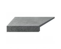 Угловой  Г-образный элемент бортовой плитки Aquaviva Granito Gray, 595x345x50(20) мм (левый/45°)