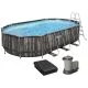 Каркасный бассейн Bestway Wood Style 5611R (610х366х122 см) с картриджным фильтром, лестницей и тентом