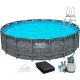 Каркасный бассейн Bestway Grey 561KC (549х132 см) с песочным фильтром, тентом и лестницей