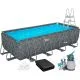 Каркасный бассейн Bestway Grey 561KA (549х274х132 см) с песочным фильтром, тентом и лестницей