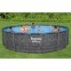 Каркасный бассейн Bestway Grey 561KE (610х132 см) с песочным фильтром, тентом и лестницей