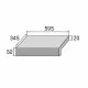 Бортовая Г-образная плитка Aquaviva Granito Light Gray, 595x345x50(20) мм