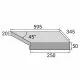 Кутовий Г-подібний елемент бортової плитки Aquaviva Ardesia Loft, 595x345x50(20) мм (правий/45°)