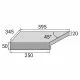 Кутовий  Г-подібний елемент бортової плитки Aquaviva Granito Gray, 595x345x50(20) мм (лівий/45°)