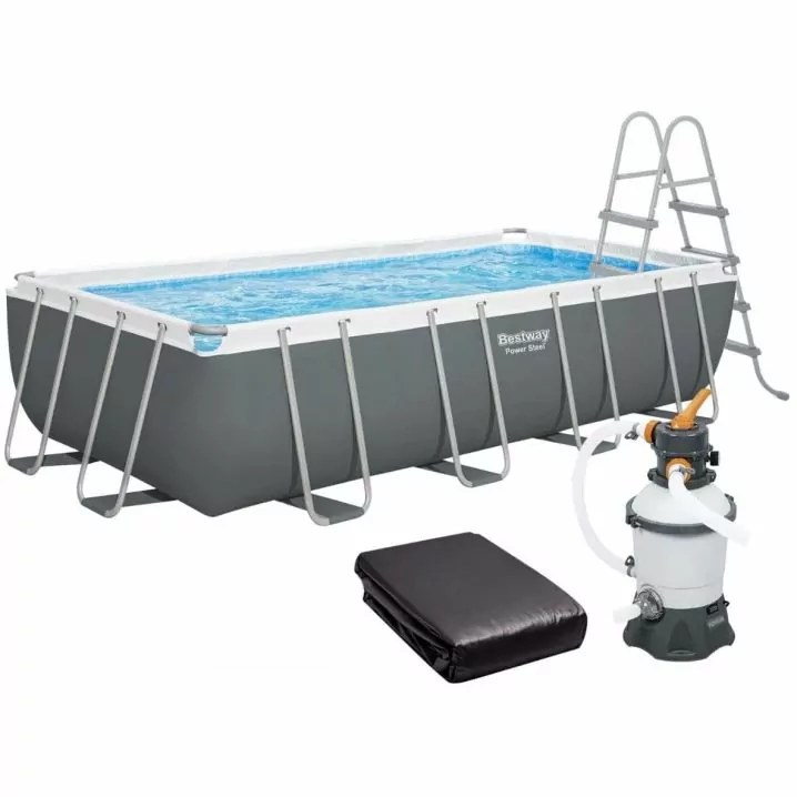 Каркасный бассейн Bestway 56671 (488х244х122 см) с песочным фильтром, лестницей и тентом