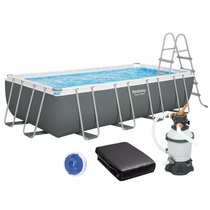 Каркасный бассейн Bestway 56671 (488х244х122 см) с песочным фильтром, лестницей и тентом