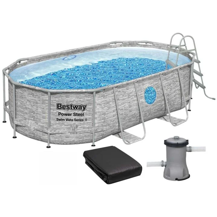 Каркасный бассейн Bestway 56714 (427х250х100 см) с картриджным фильтром, лестницей и защитным тентом