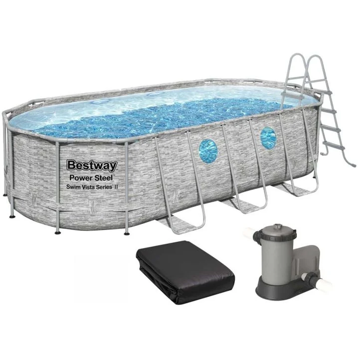Каркасный бассейн Bestway 56716 (549х274х122 см) с картриджным фильтром, лестницей и тентом