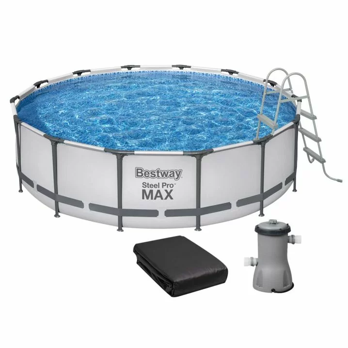 Каркасний басейн Bestway 56950 (427х107 см) з картриджним фільтром, тентом і драбиною