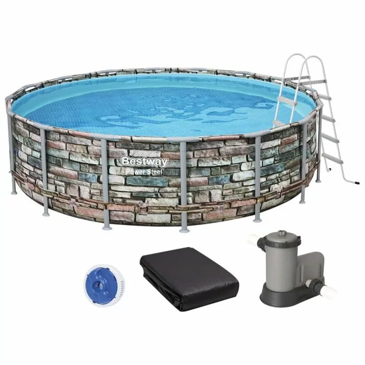 Каркасний басейн Bestway Loft 56966 (488х122 см) з картриджним фільтром, драбиною та захисним тентом