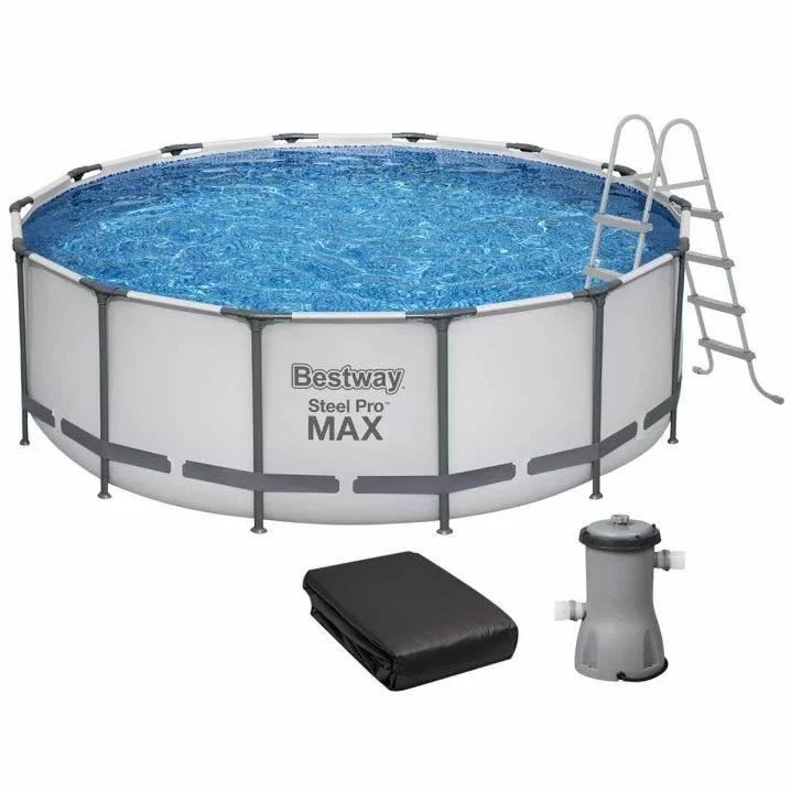 Каркасний басейн Bestway 5612X (427х122 см) з картриджним фільтром, тентом і драбиною