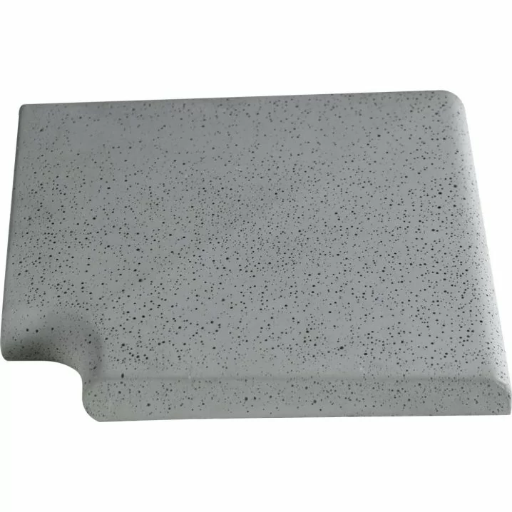 Угловой копинговый камень Aquazone Tuff 250x300x50-25 мм, серый (пористый)